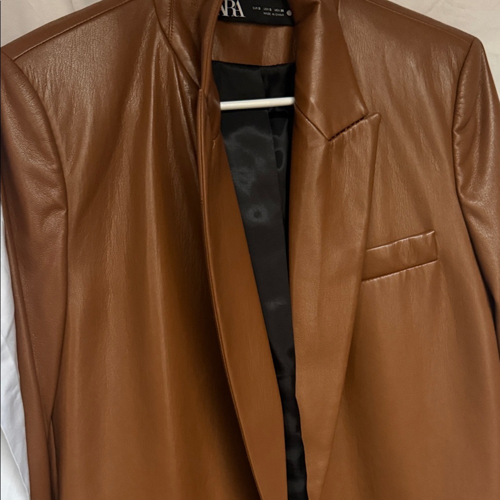 Brown Leather Blazer
